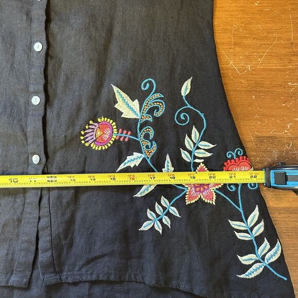 ANTHROPOLOGIE NWT Kyla Seo Small Linen Embroidered Lenni Tunic Blouse Boho - Picture 7 of 8